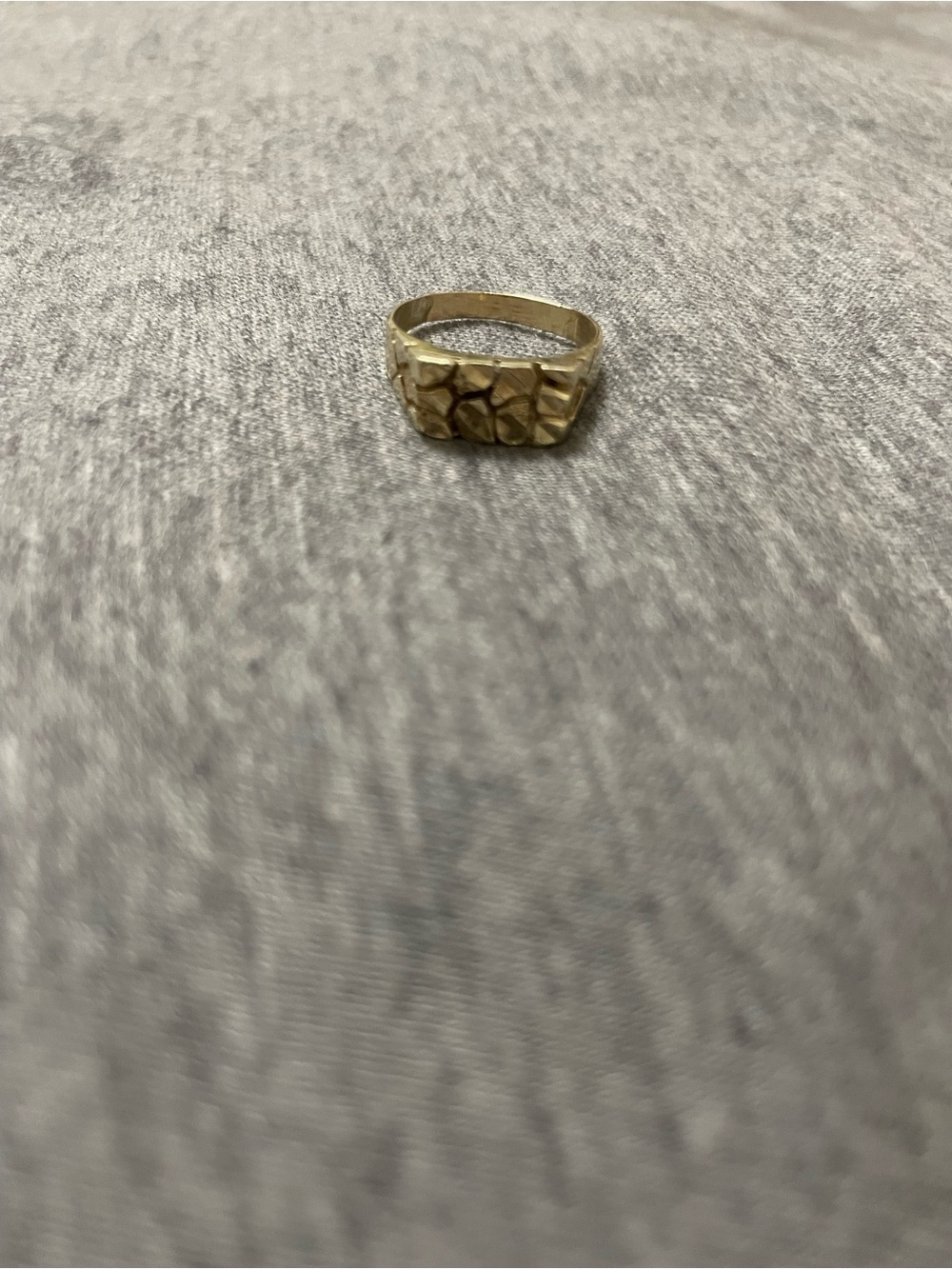 Vintage Gold Nugget Band Ring Diamond Cut AV Hallmark Size 7 - 7.5 As-Is
